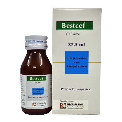 Pack Image: Bestcef 100 mg Suspension (37.5 ml bottle)