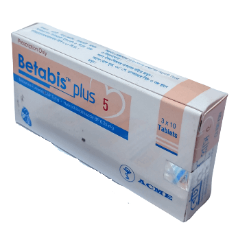 Pack Image: Betabis Plus 5 mg Tablet (3 x 10)