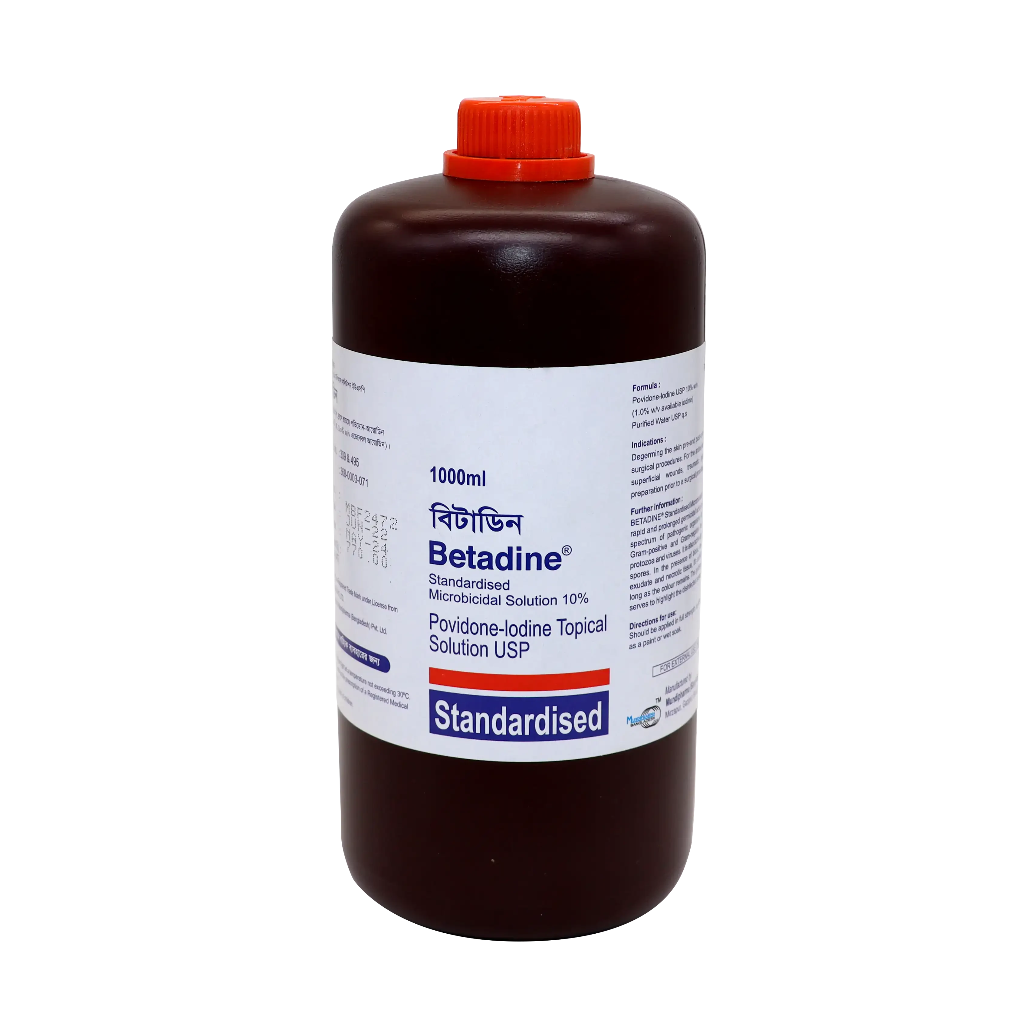 Pack Image: Betadine 10% w Solution (1000 ml bottle)