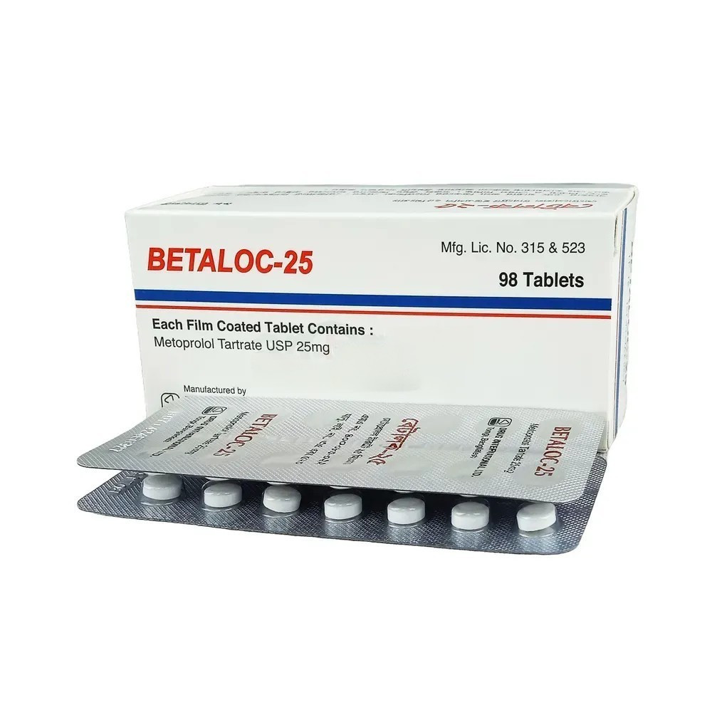 Pack Image: Betaloc 25 mg Tablet (7 x 14)