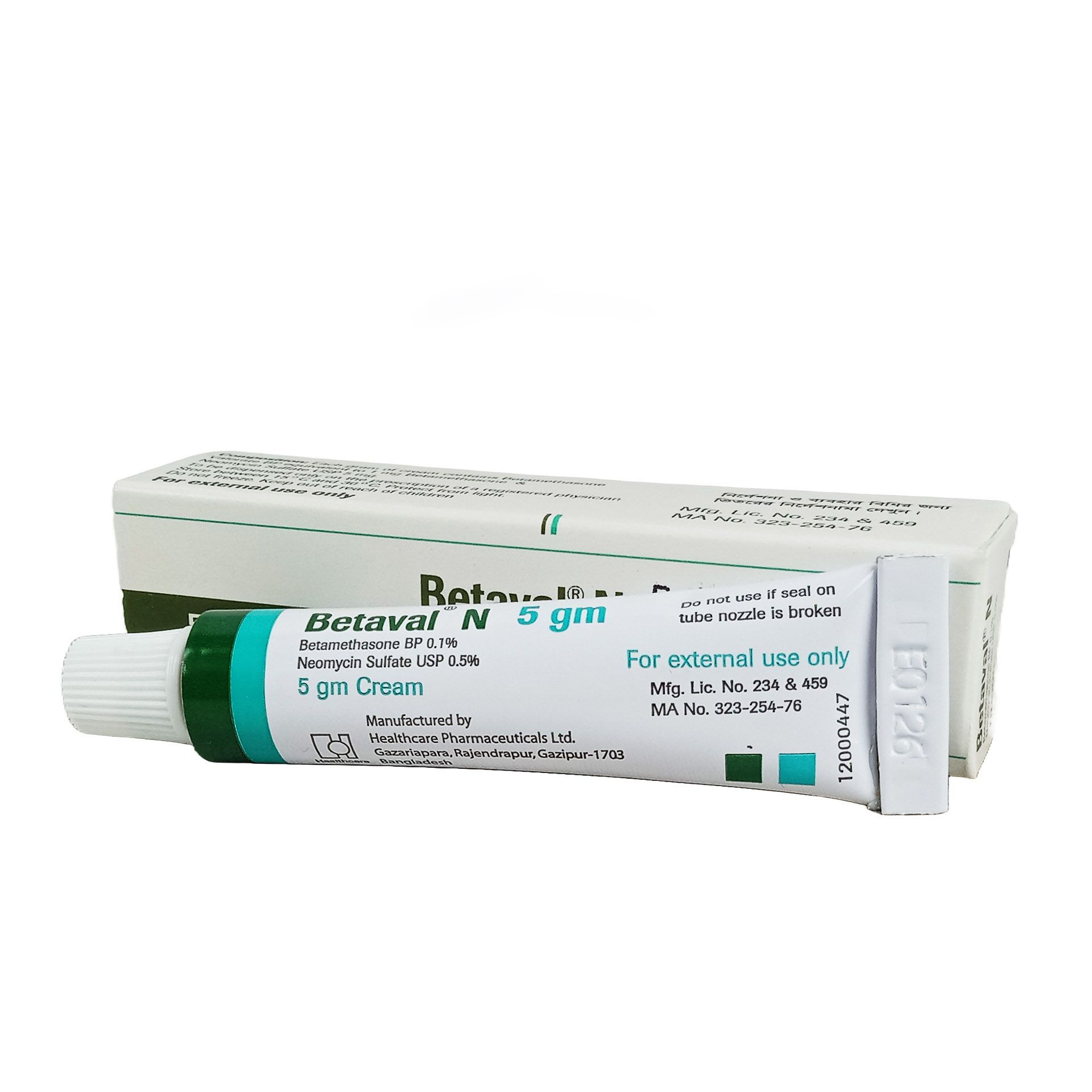 Pack Image: Betaval N 0.1% 0.5% Cream (5 gm tube)