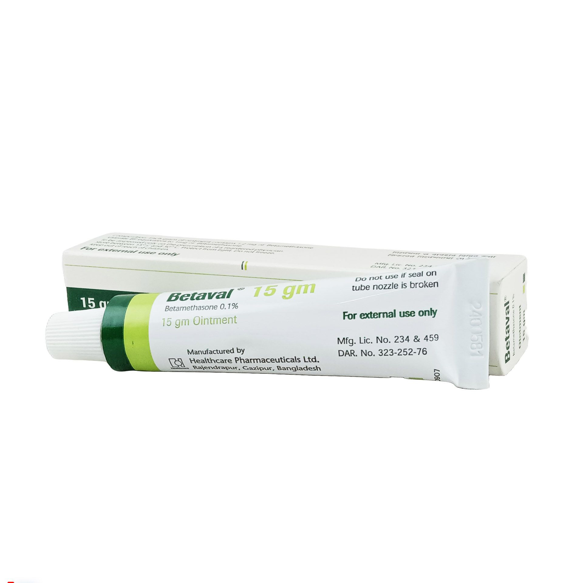 Pack Image: Betaval N 0.1% 0.5% Ointment (10 gm tube)