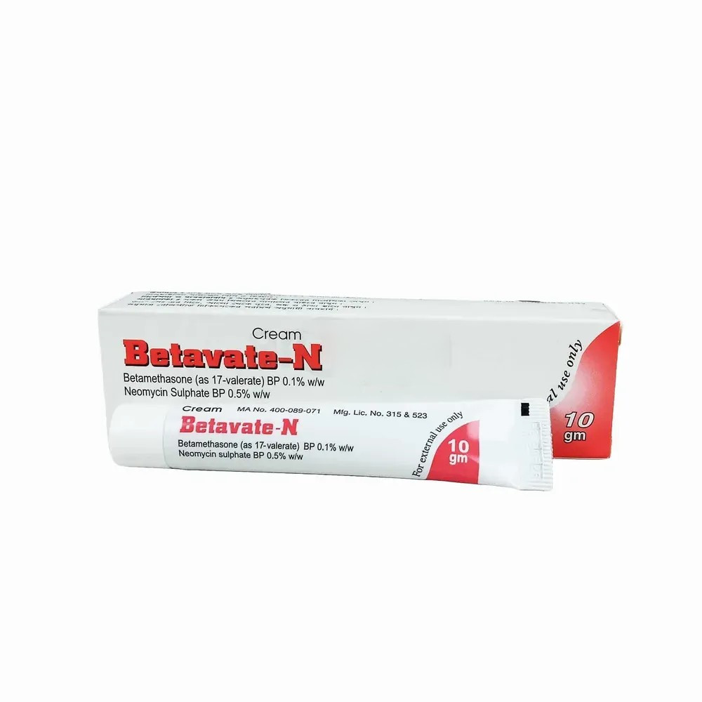 Pack Image: Betavate-N 0.1% 0.5% Cream (10 gm tube)