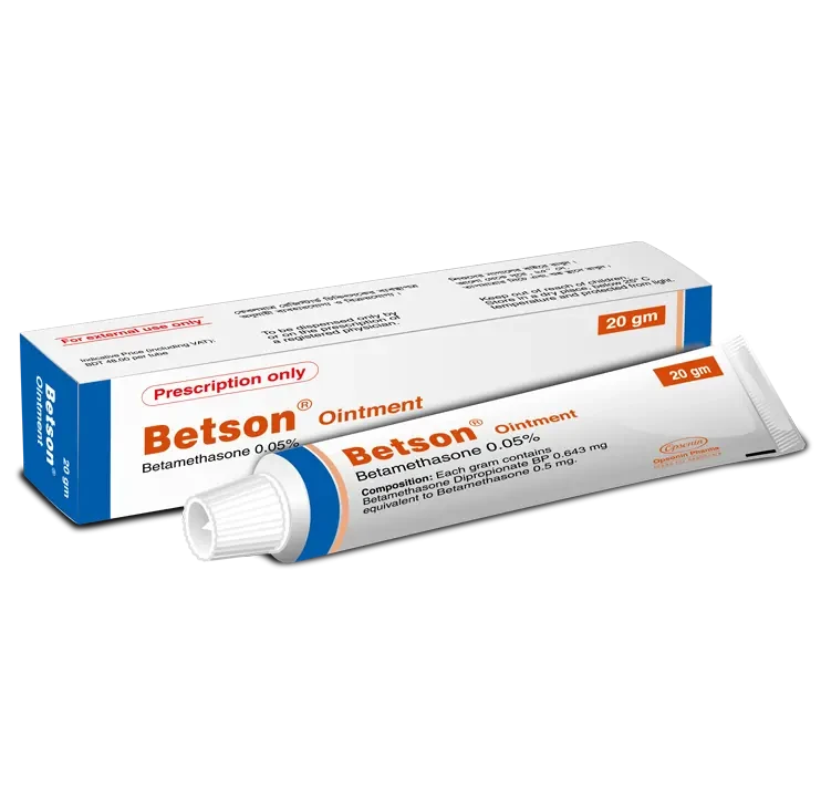 Pack Image: Betson 0.05% Ointment (20 gm tube)
