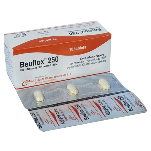 Pack Image: Beuflox 250 mg Tablet (6 x 3)