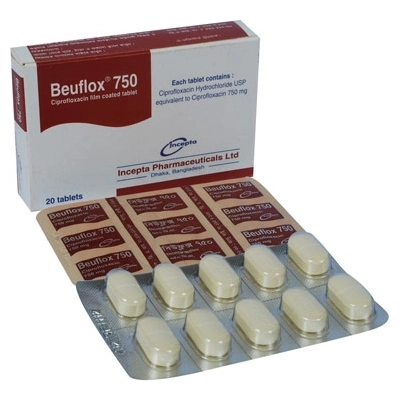 Pack Image: Beuflox 750 mg Tablet (2 x 10)