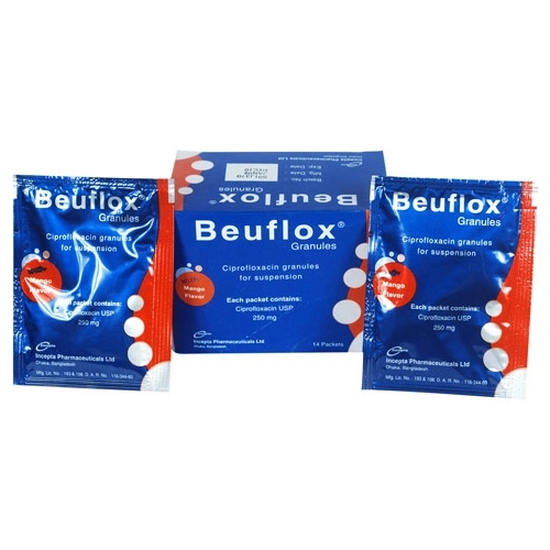 Pack Image: Beuflox 250 mg Powder (250 mg sachet)