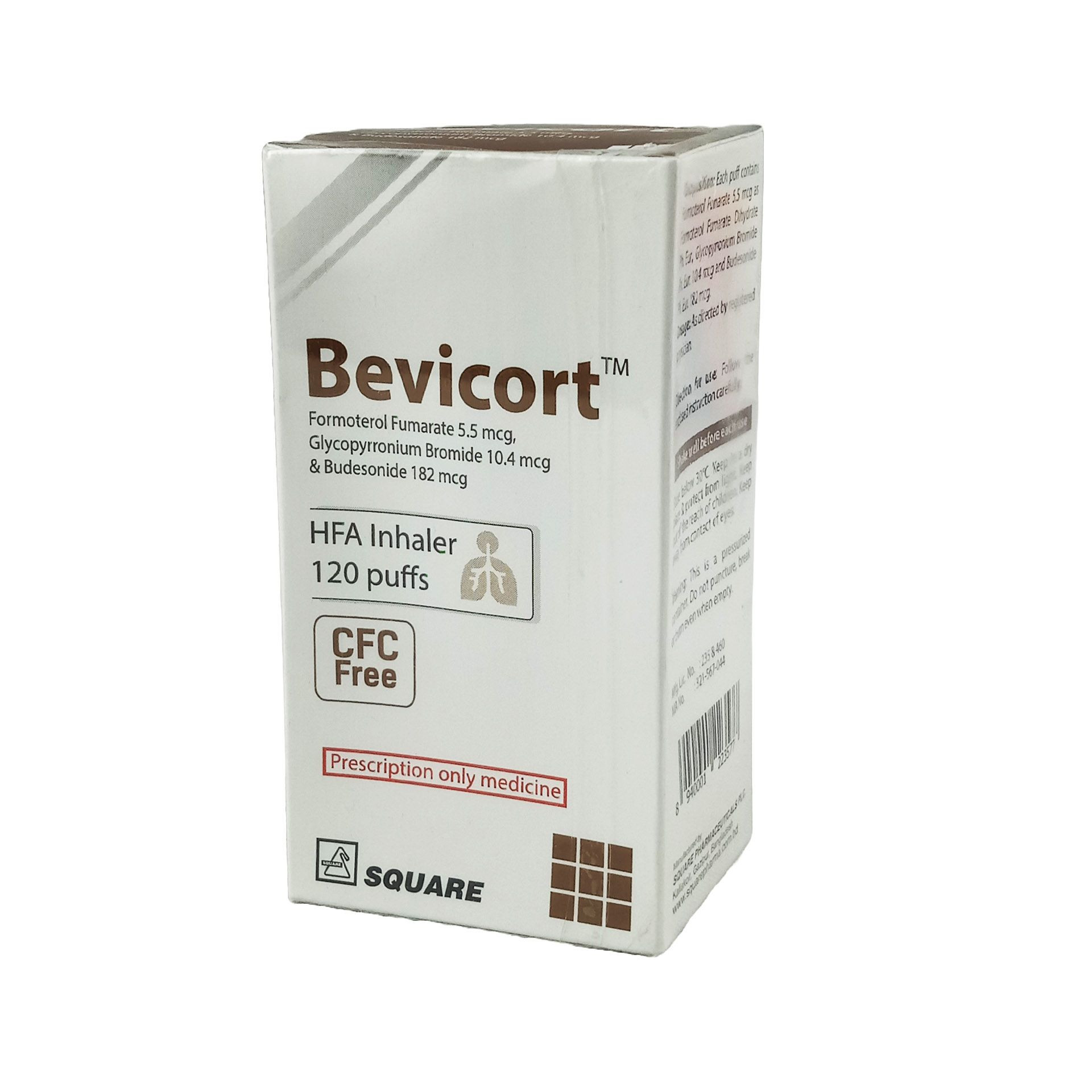 Pack Image: Bevicort (5.5 mcg Inhaler (120 metered sprays)