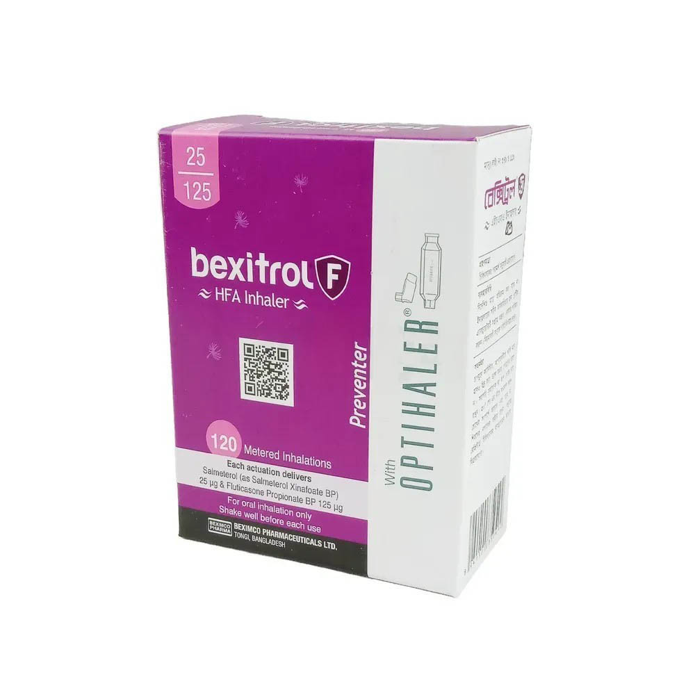 Pack Image: Bexitrol F (25 mcg Inhaler (120 metered doses)