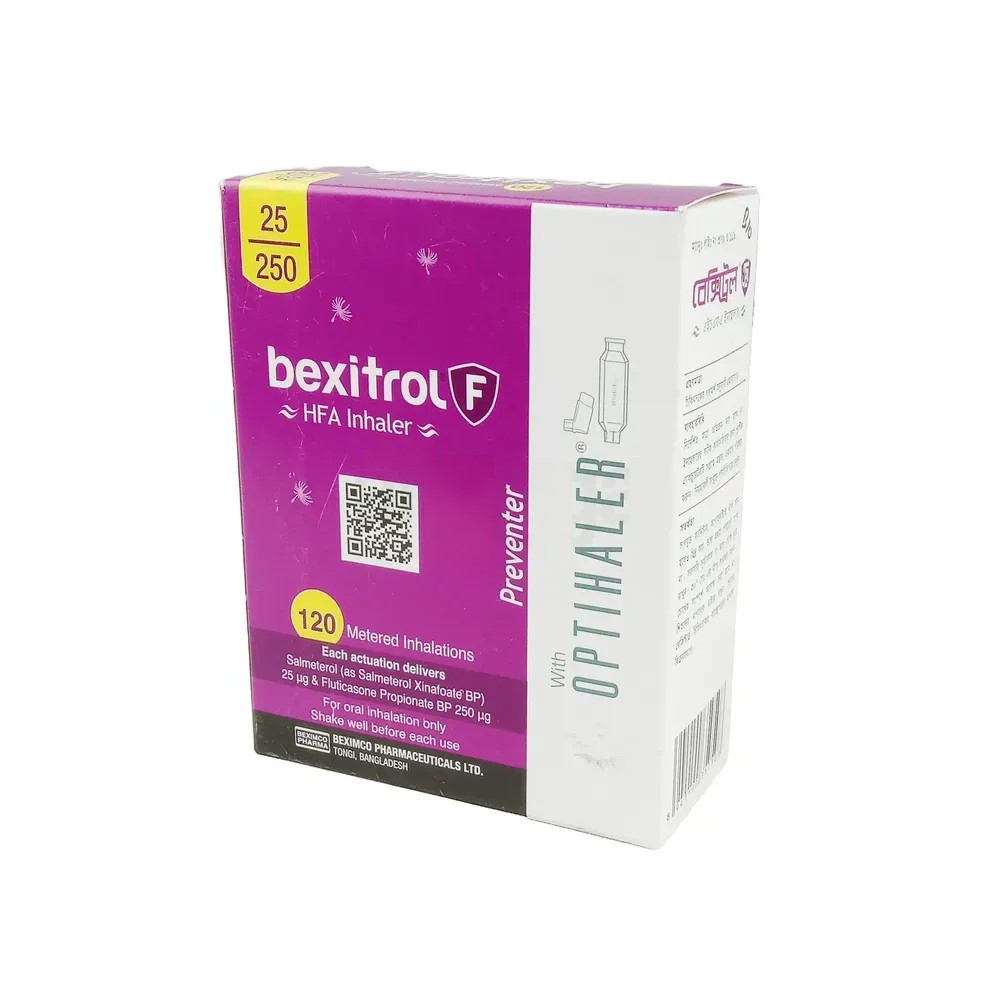 Pack Image: Bexitrol F (25 mcg Inhaler (60 metered doses)