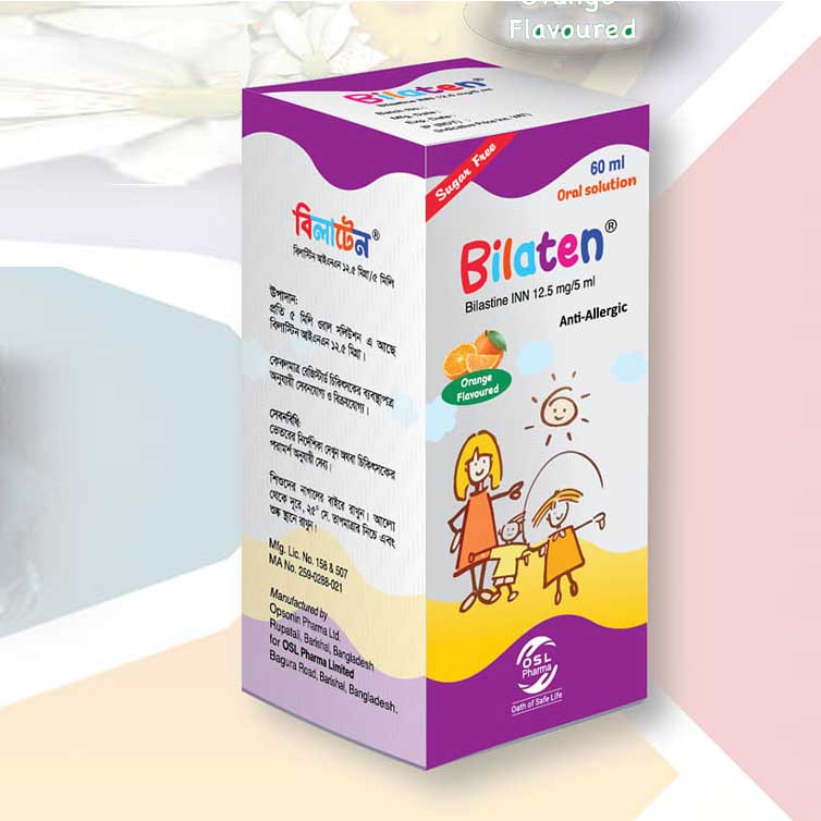 Pack Image: Bilaten 12.5 mg Oral Solution (60 ml bottle)