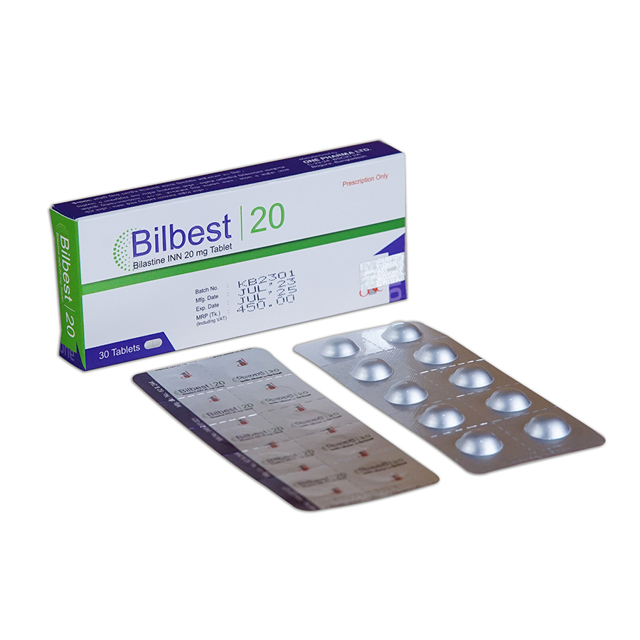 Pack Image: Bilbest 20 mg Tablet (3 x 10)
