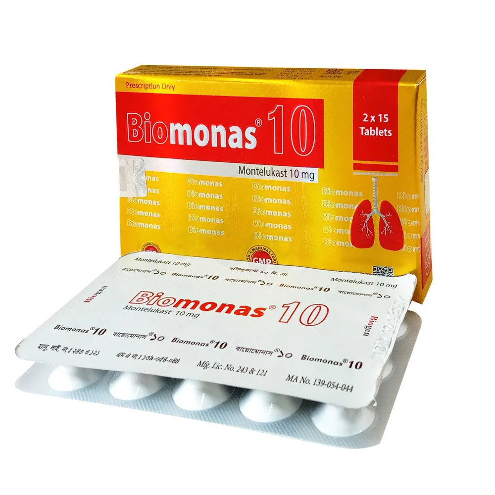 Pack Image: BioMonas 10 mg Tablet (2 x 15)