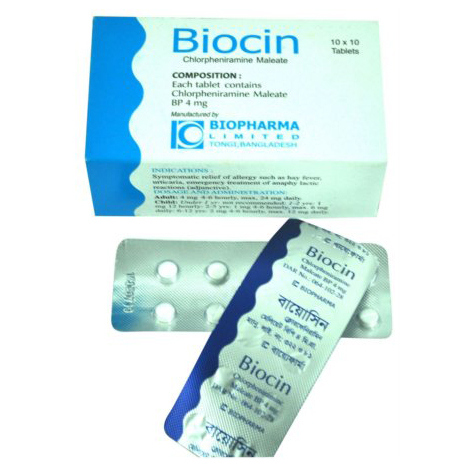 Pack Image: Biocin 4 mg Tablet (10 x 10)
