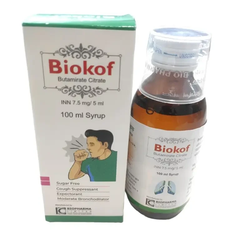 Pack Image: Biokof 7.5 mg Syrup (100 ml bottle)