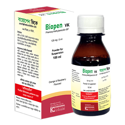 Pack Image: Biopen VK 125 mg Suspension (100 ml bottle)