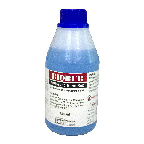Pack Image: Biorub-I 75% 0.125% Hand Rub (50 ml bottle)