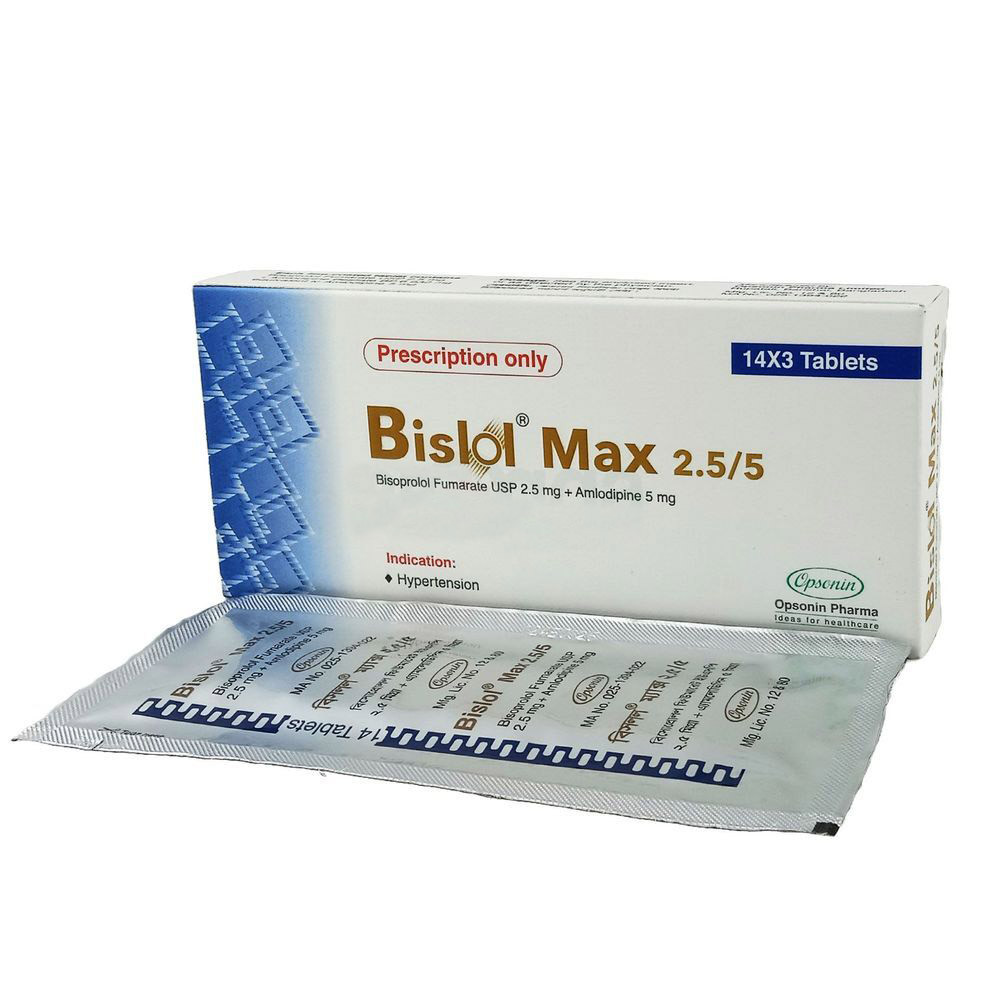 Pack Image: Bislol Max 2.5 mg Tablet (3 x 14)