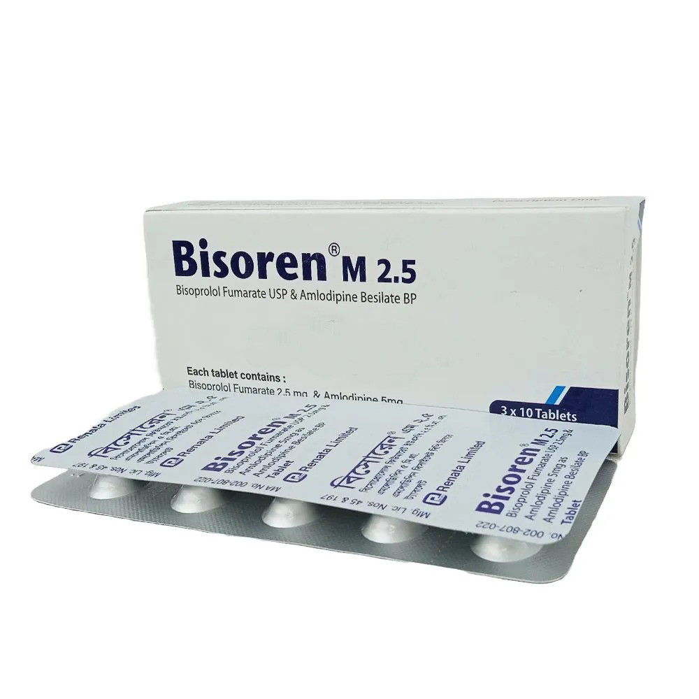 Pack Image: Bisoren M 2.5 mg Tablet (3 x 10)