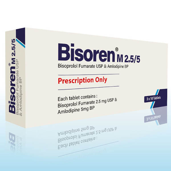 Pack Image: Bisoren M 2.5 mg Tablet (3 x 10)