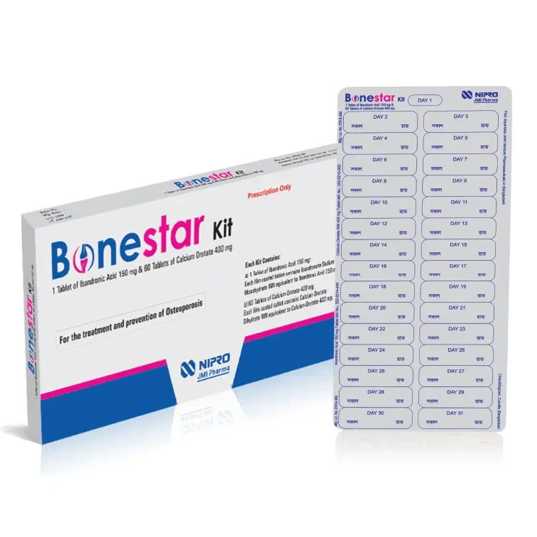 Pack Image: BoneStar Kit 150 mg Tablet ((1 & 60) tablet kit)