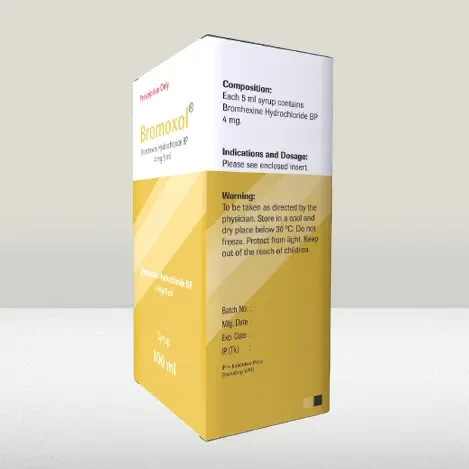 Pack Image: Bromoxol 4 mg Syrup (100 ml bottle)