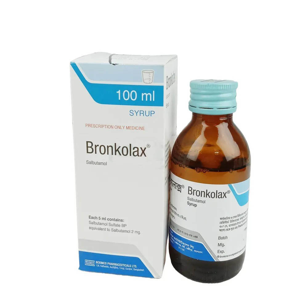 Pack Image: Bronkolax 2 mg Syrup (100 ml bottle)