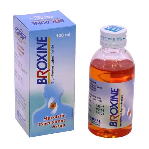 Pack Image: Broxine 4 mg Syrup (100 ml bottle)