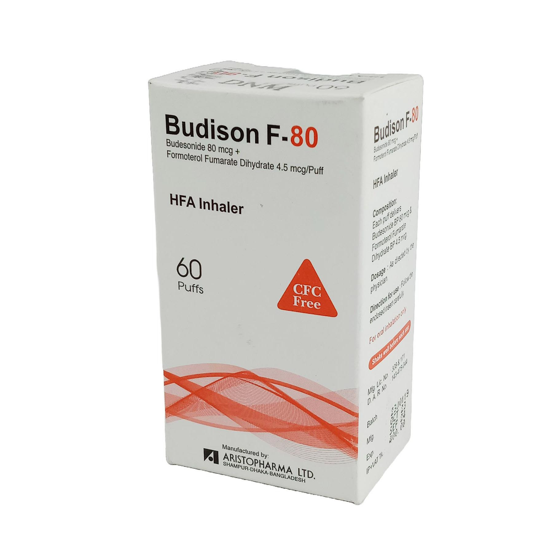 Pack Image: Budison F (80 mcg Inhaler (60 metered doses)
