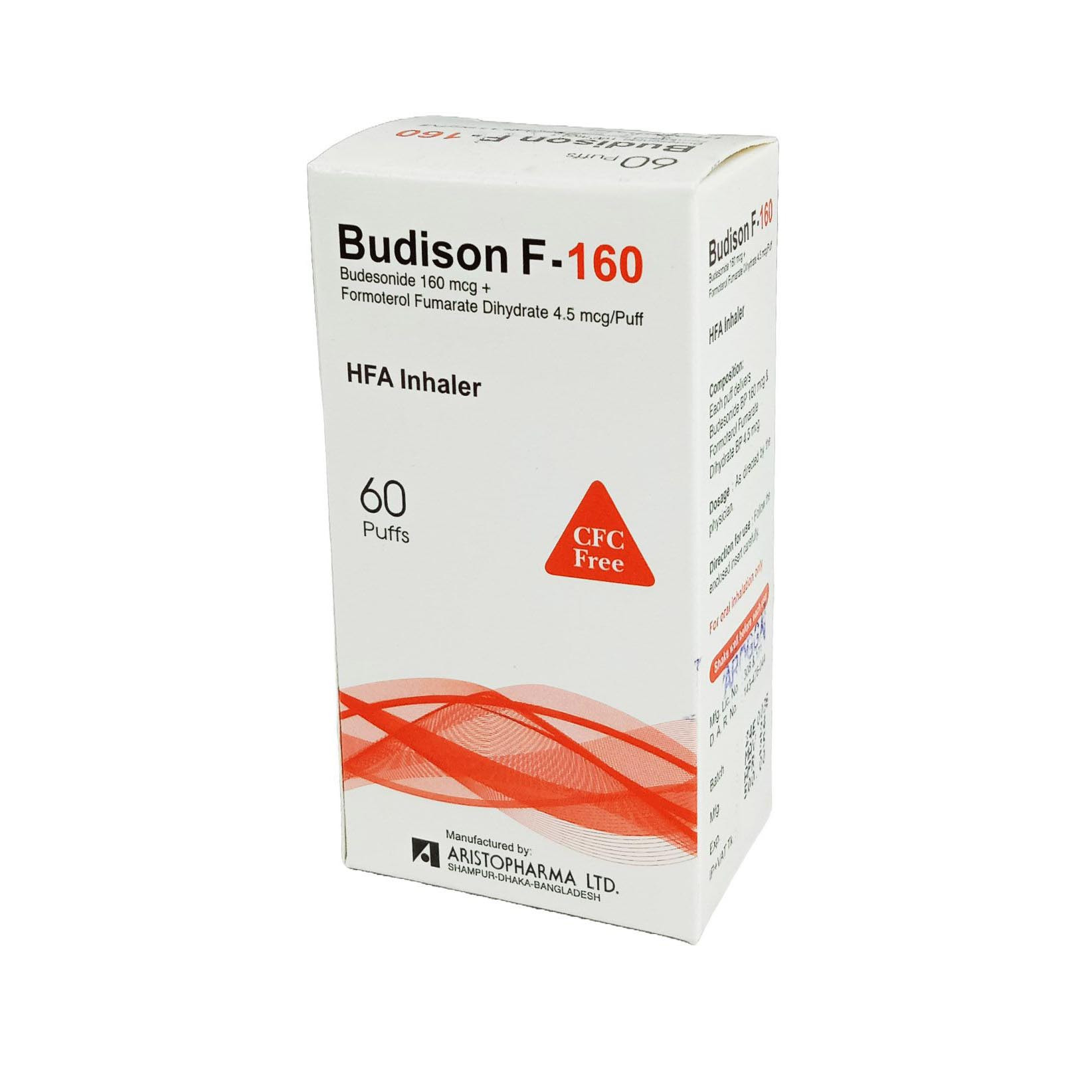 Pack Image: Budison F (160 mcg Inhaler (60 metered doses)