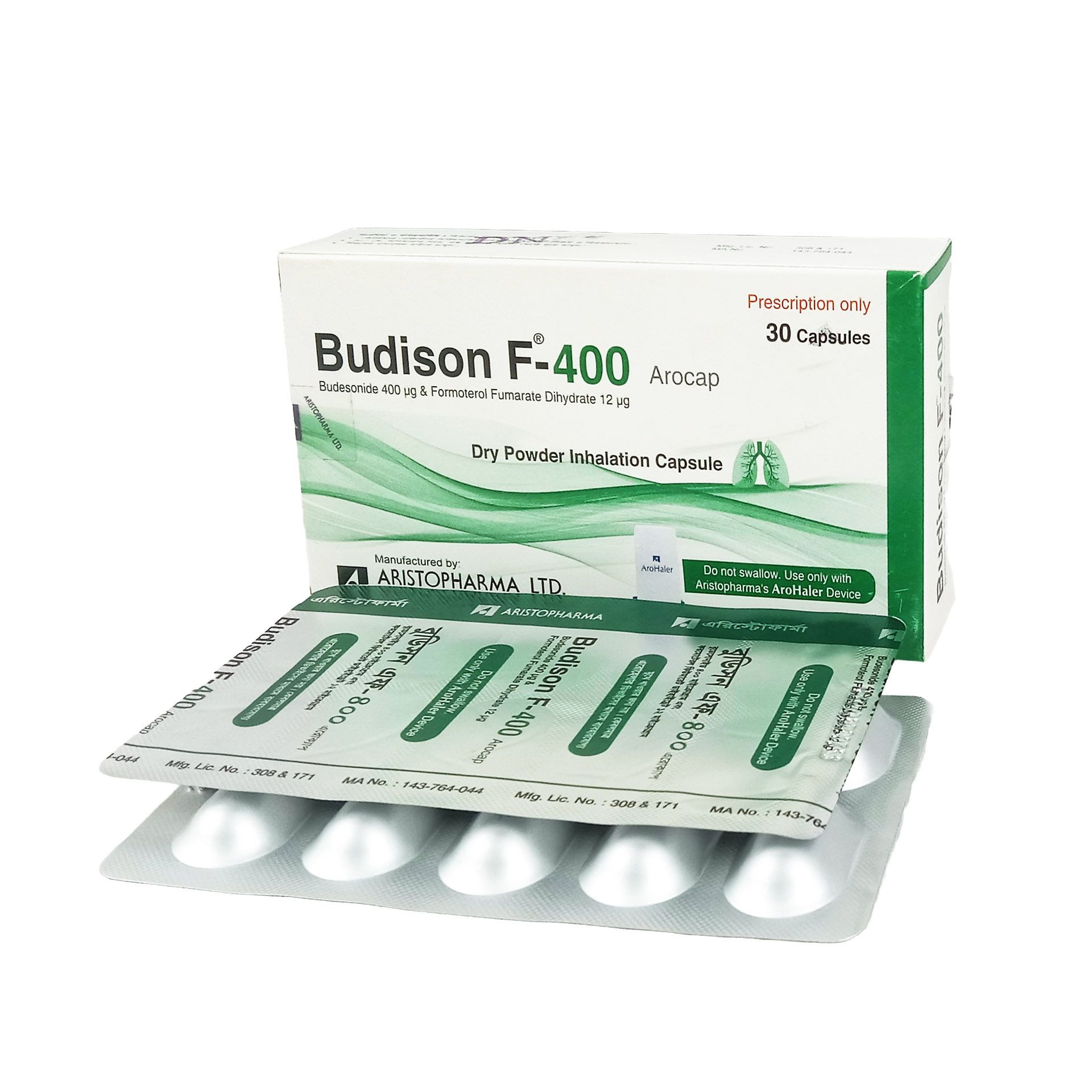 Pack Image: Budison F 400 mcg Inhalation Capsule (3 x 10)