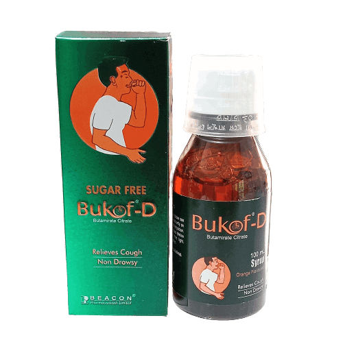 Pack Image: Bukof-D 7.5 mg Syrup (100 ml bottle)