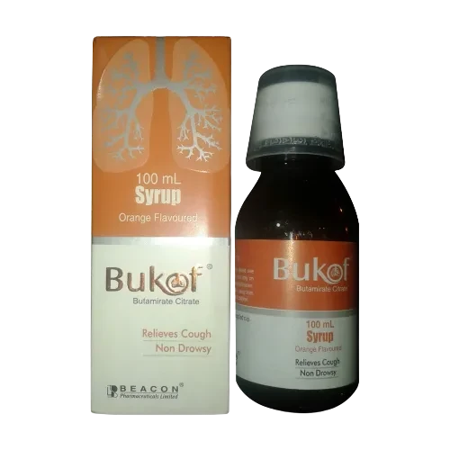 Pack Image: Bukof 7.5 mg Syrup (100 ml bottle)