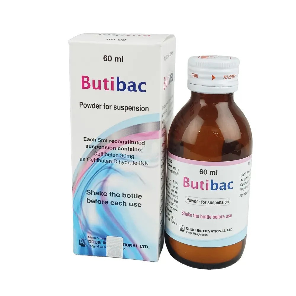 Pack Image: Butibac 90 mg Suspension (60 ml bottle)