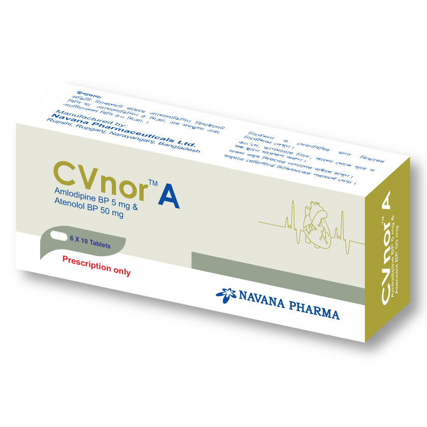 Pack Image: CVnor-A 5 mg Tablet (6 x 10)