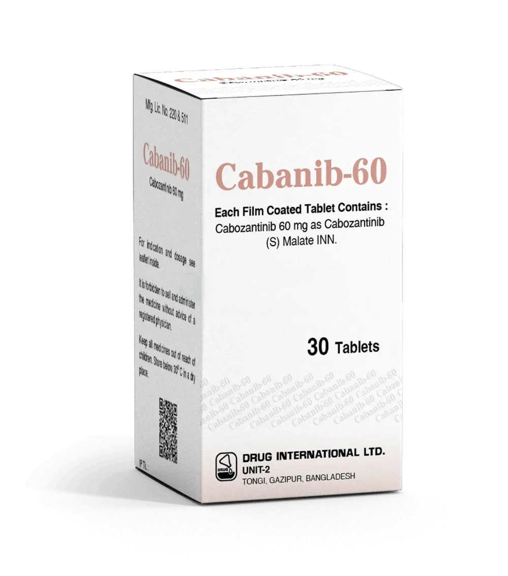 Pack Image: Cabanib 60 mg Capsule (1 x 30)
