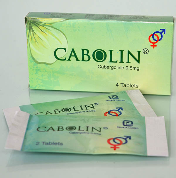Pack Image: Cabolin 0.5 mg Tablet (2 x 2)