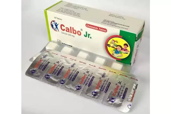 Pack Image: Calbo Jr 250 mg Chewable Tablet (6 x 10)