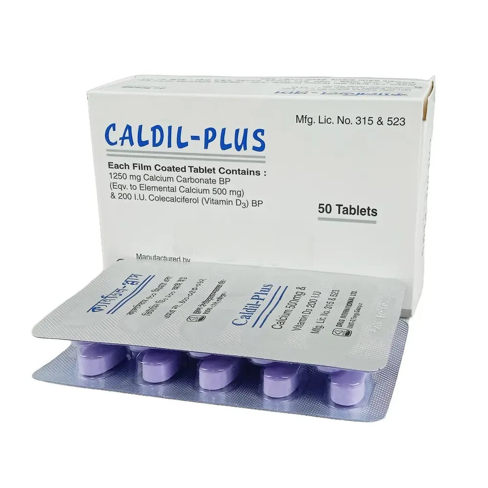 Pack Image: Caldil-Plus 500 mg Tablet (5 x 10)