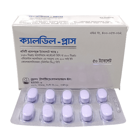 Pack Image: Caldil-Plus 500 mg Tablet (5 x 10)