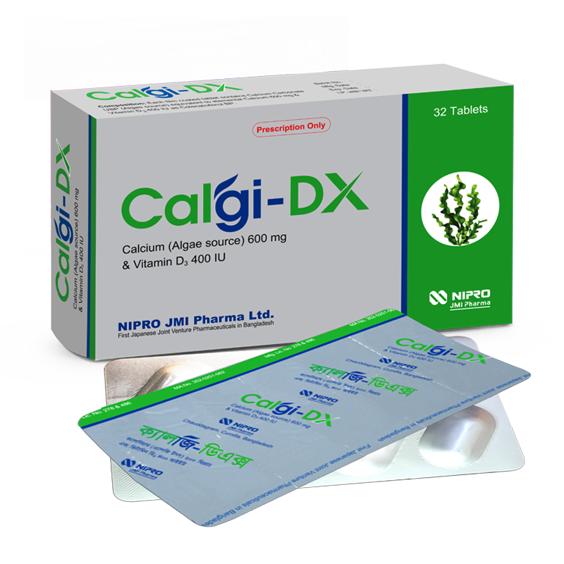 Pack Image: Calgi-DX 600 mg Tablet (4 x 8)