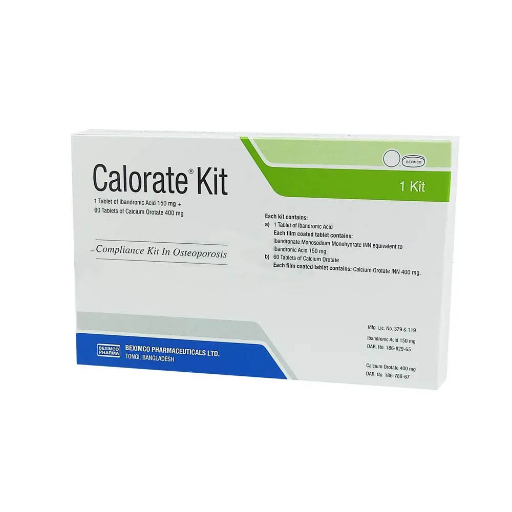 Pack Image: Calorate Kit 150 mg Tablet ((1 & 60) tablet kit)