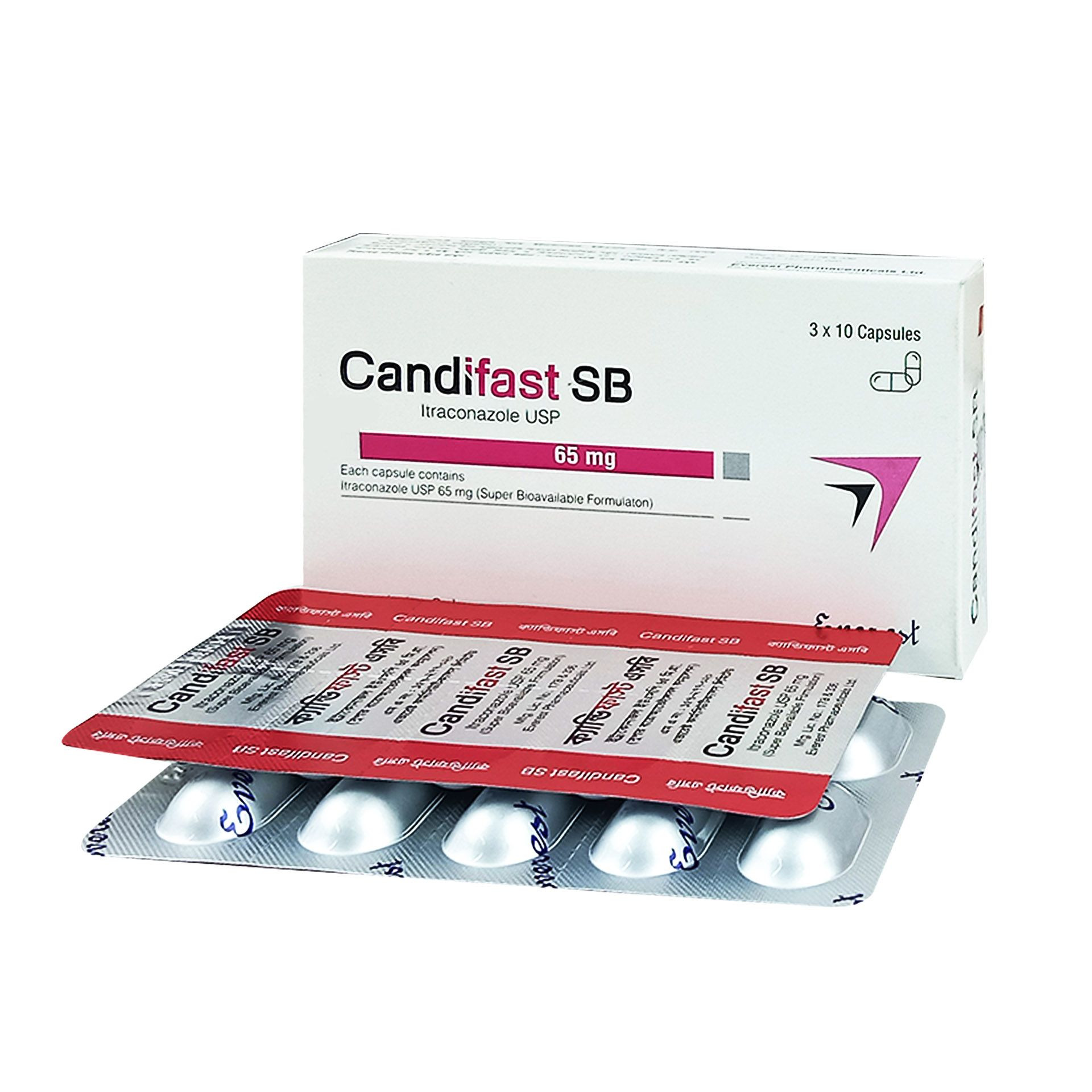 Pack Image: Candifast SB 65 mg Capsule (5 x 10)