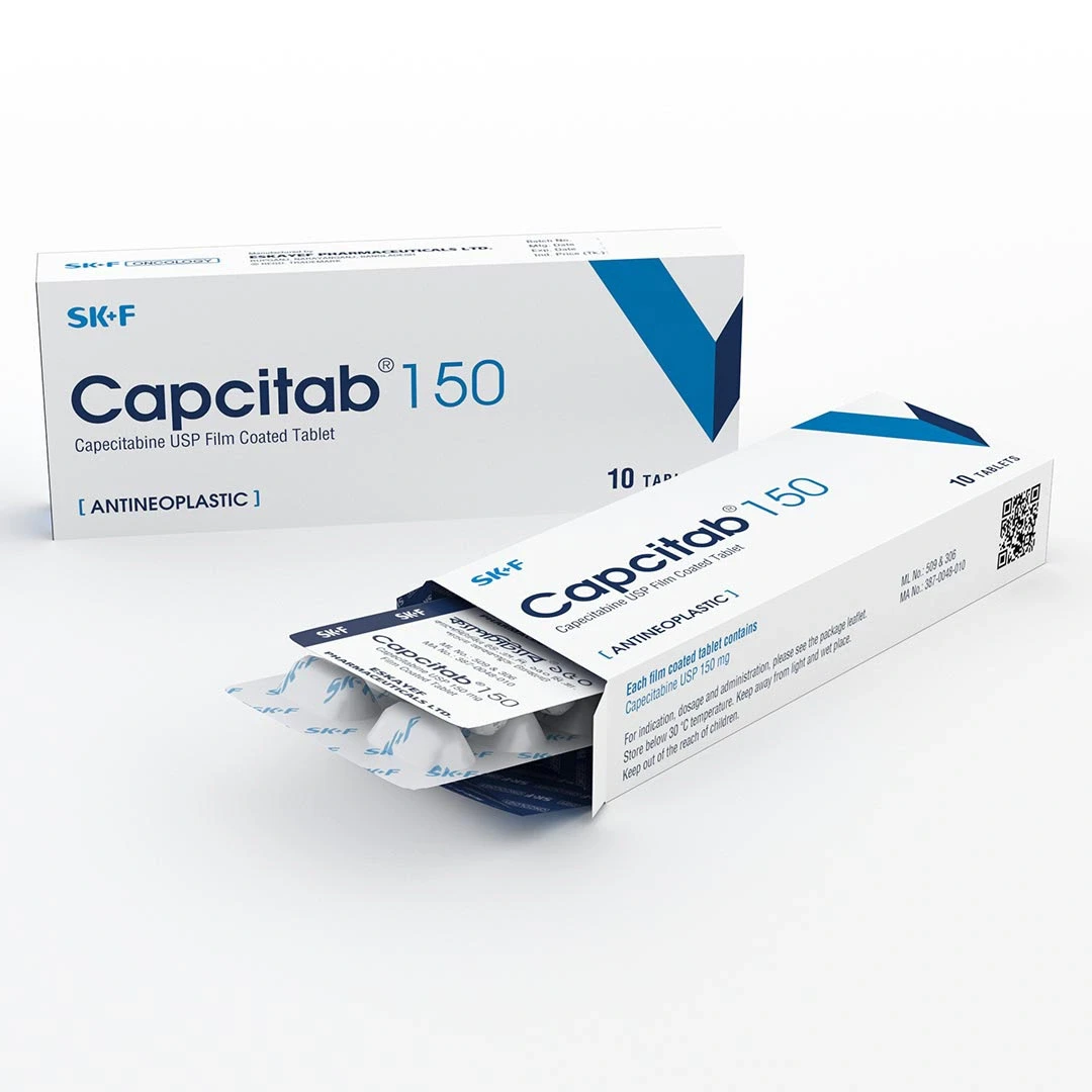 Pack Image: Capcitab 150 mg Tablet (1 x 10)