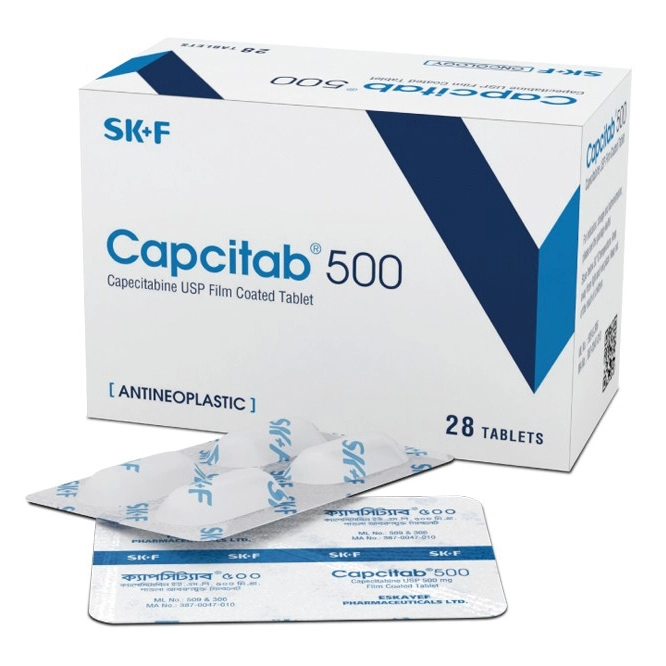 Pack Image: Capcitab 500 mg Tablet (7 x 4)