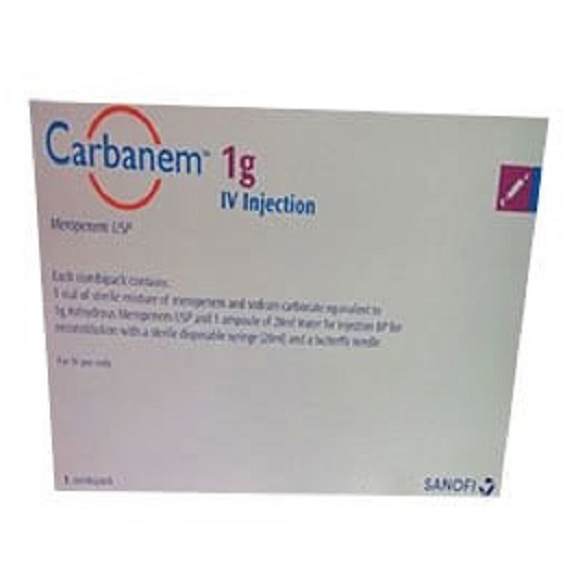Pack Image: Carbanem 1 gm Injection (1 gm vial)