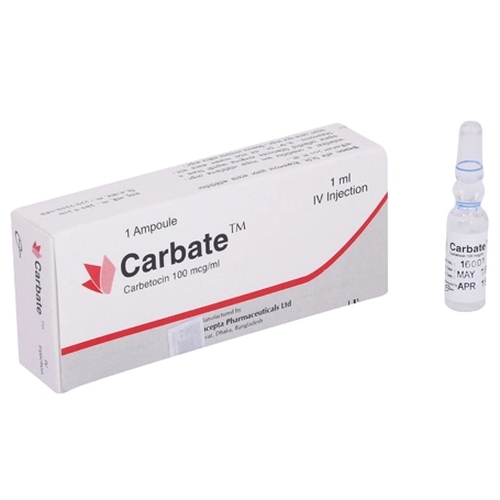 Pack Image: Carbate 100 mcg Injection (1 ml ampoule)