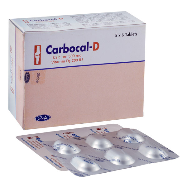 Pack Image: Carbocal-D 500 mg Tablet (5 x 6)