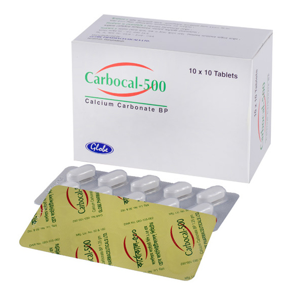 Pack Image: Carbocal 500 mg Tablet (10 x 10)