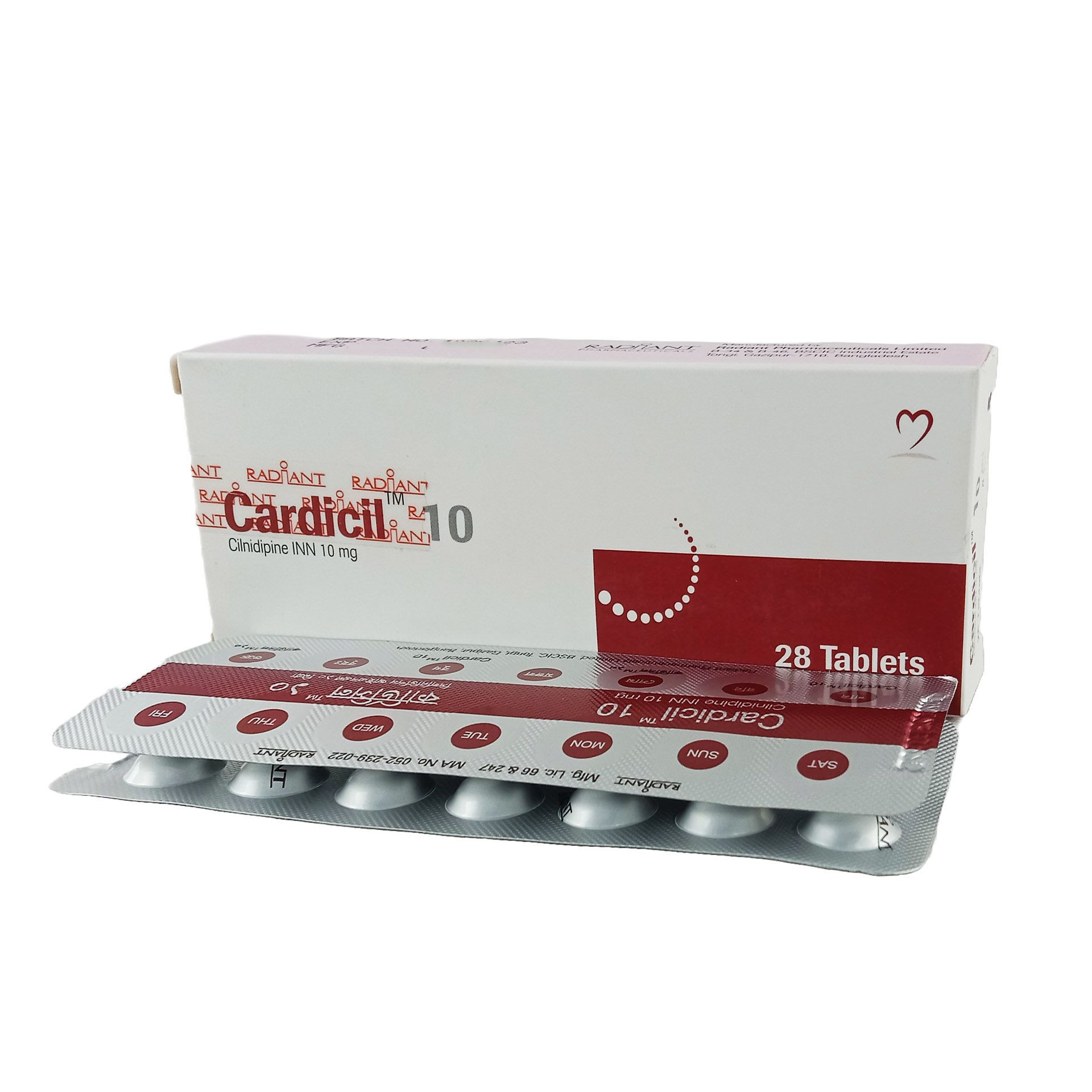 Pack Image: Cardicil 10 mg Tablet (2 x 14)